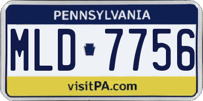 PA license plate MLD7756