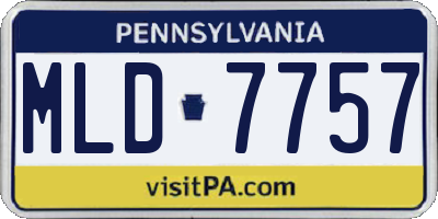PA license plate MLD7757