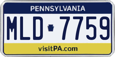 PA license plate MLD7759