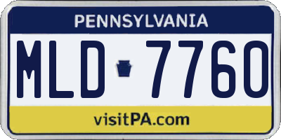 PA license plate MLD7760