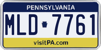 PA license plate MLD7761
