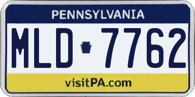 PA license plate MLD7762