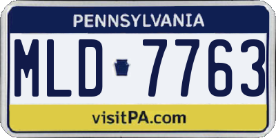 PA license plate MLD7763