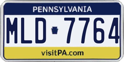 PA license plate MLD7764