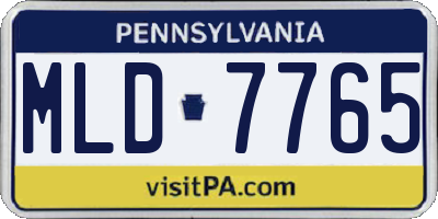 PA license plate MLD7765