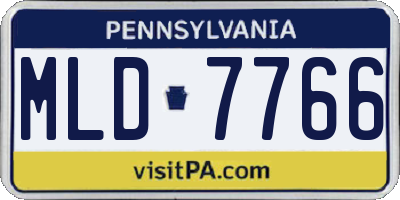 PA license plate MLD7766