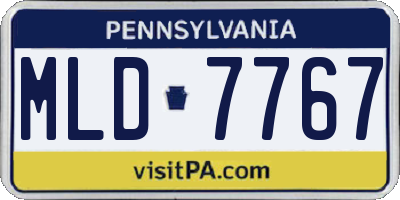 PA license plate MLD7767