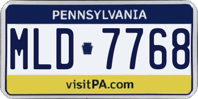 PA license plate MLD7768