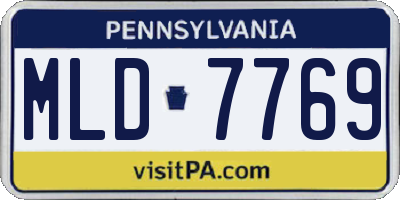 PA license plate MLD7769