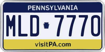 PA license plate MLD7770