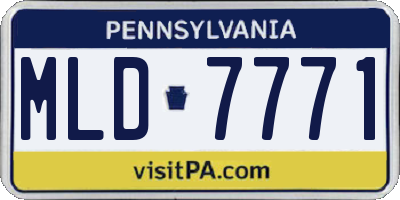 PA license plate MLD7771