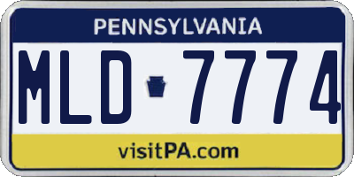 PA license plate MLD7774