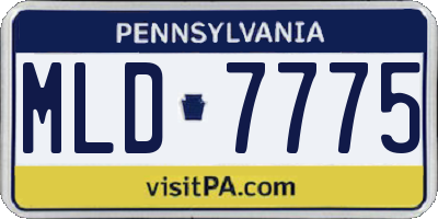 PA license plate MLD7775