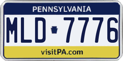PA license plate MLD7776