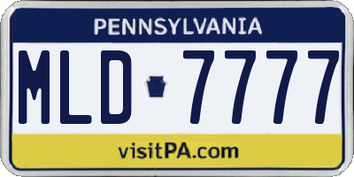 PA license plate MLD7777