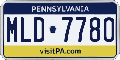PA license plate MLD7780