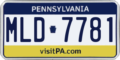 PA license plate MLD7781