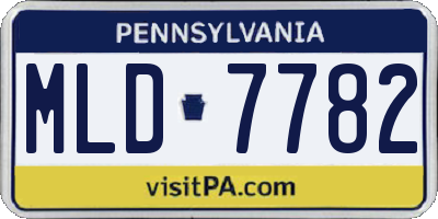 PA license plate MLD7782