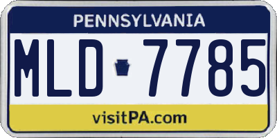 PA license plate MLD7785