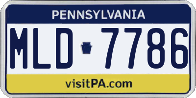 PA license plate MLD7786