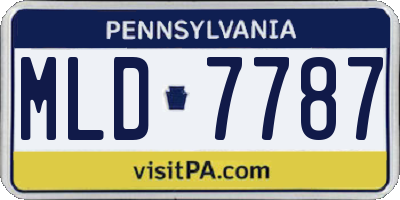 PA license plate MLD7787