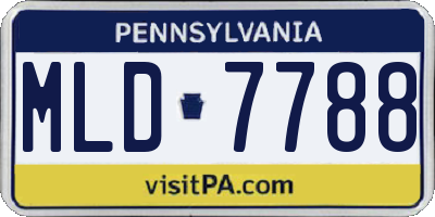 PA license plate MLD7788