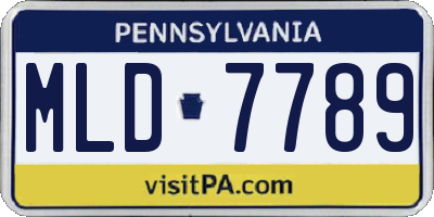 PA license plate MLD7789