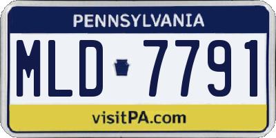 PA license plate MLD7791
