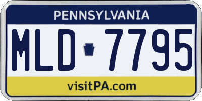 PA license plate MLD7795