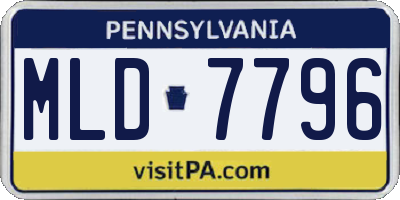 PA license plate MLD7796