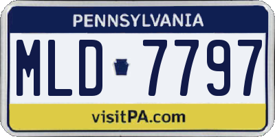 PA license plate MLD7797