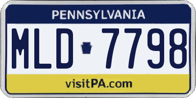 PA license plate MLD7798