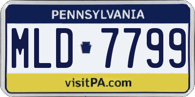PA license plate MLD7799