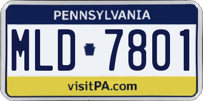 PA license plate MLD7801