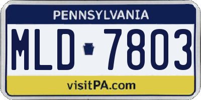 PA license plate MLD7803