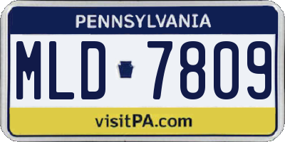PA license plate MLD7809