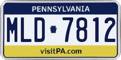PA license plate MLD7812