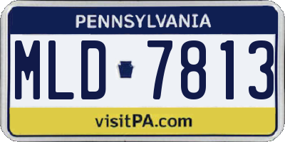 PA license plate MLD7813