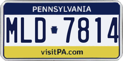 PA license plate MLD7814