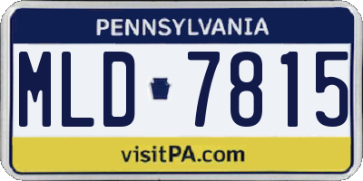PA license plate MLD7815