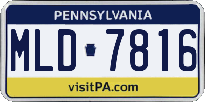 PA license plate MLD7816