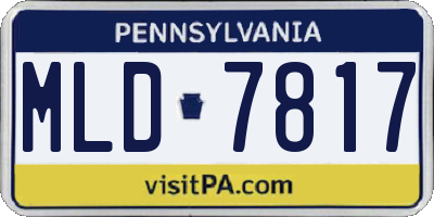 PA license plate MLD7817