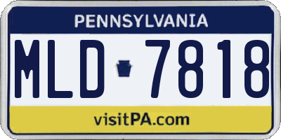 PA license plate MLD7818