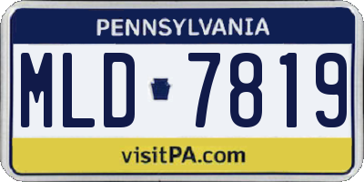 PA license plate MLD7819