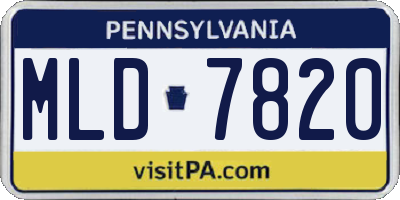PA license plate MLD7820