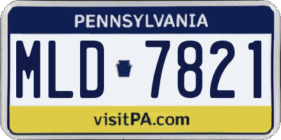 PA license plate MLD7821