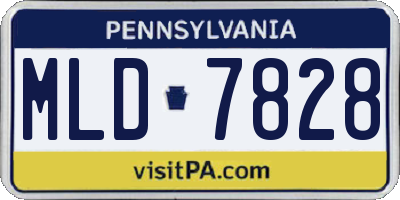 PA license plate MLD7828