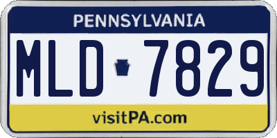 PA license plate MLD7829