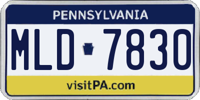 PA license plate MLD7830