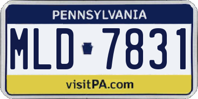 PA license plate MLD7831
